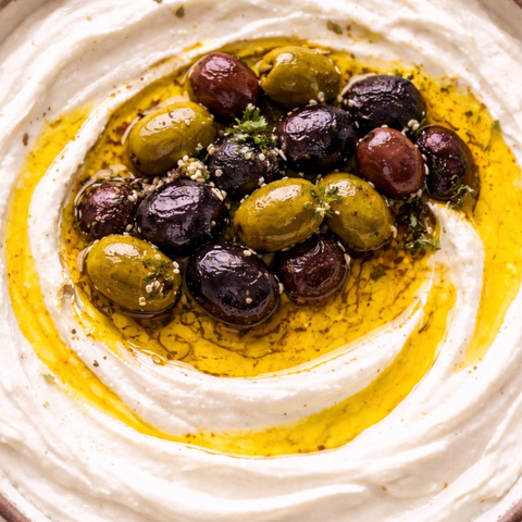 Labneh with Palestinian Olives